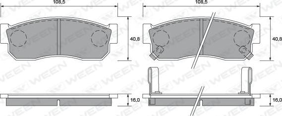 Ween 151-1405 - Bremžu uzliku kompl., Disku bremzes www.autospares.lv