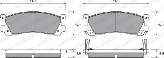 Ween 151-1415 - Bremžu uzliku kompl., Disku bremzes autospares.lv