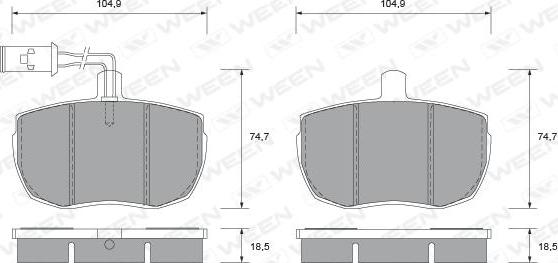 Ween 151-1436 - Bremžu uzliku kompl., Disku bremzes autospares.lv