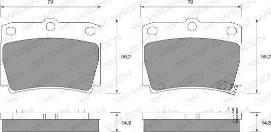 Ween 151-1432 - Bremžu uzliku kompl., Disku bremzes www.autospares.lv