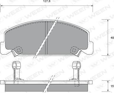 Ween 151-1426 - Bremžu uzliku kompl., Disku bremzes www.autospares.lv