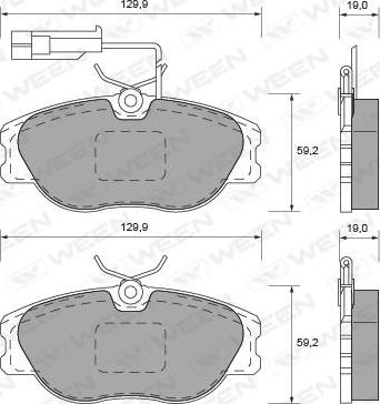 Ween 151-1599 - Brake Pad Set, disc brake www.autospares.lv