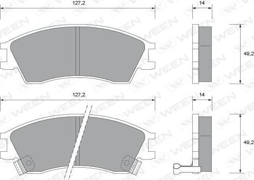 Ween 151-1541 - Тормозные колодки, дисковые, комплект www.autospares.lv