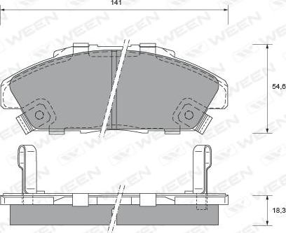 Ween 151-1542 - Brake Pad Set, disc brake www.autospares.lv