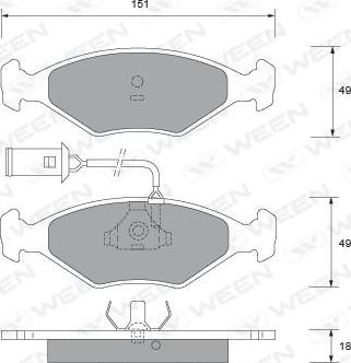 Ween 151-1558 - Brake Pad Set, disc brake www.autospares.lv