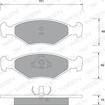 Ween 151-1557 - Brake Pad Set, disc brake www.autospares.lv