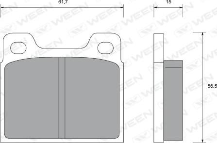 Ween 151-1563 - Тормозные колодки, дисковые, комплект www.autospares.lv