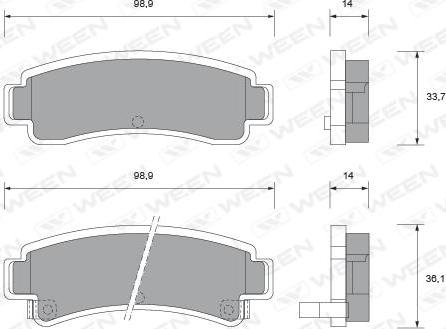 Ween 151-1567 - Тормозные колодки, дисковые, комплект www.autospares.lv