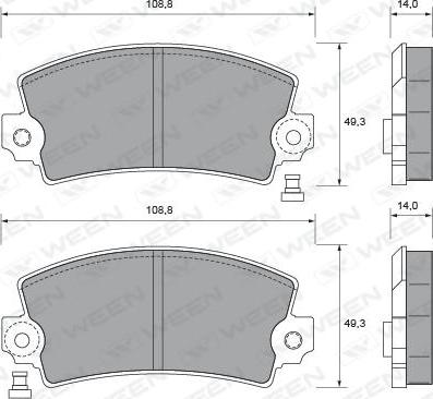 Ween 151-1505 - Bremžu uzliku kompl., Disku bremzes autospares.lv