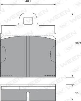 Ween 151-1581 - Тормозные колодки, дисковые, комплект www.autospares.lv