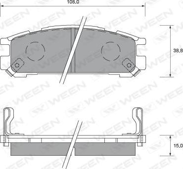 Ween 151-1539 - Bremžu uzliku kompl., Disku bremzes www.autospares.lv