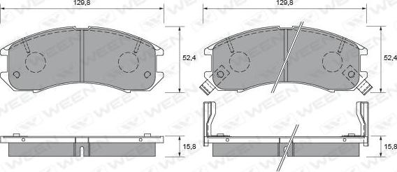 Ween 151-1530 - Тормозные колодки, дисковые, комплект www.autospares.lv