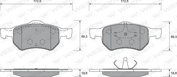 Ween 151-1532 - Brake Pad Set, disc brake www.autospares.lv