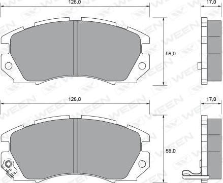 Ween 151-1697 - Bremžu uzliku kompl., Disku bremzes www.autospares.lv