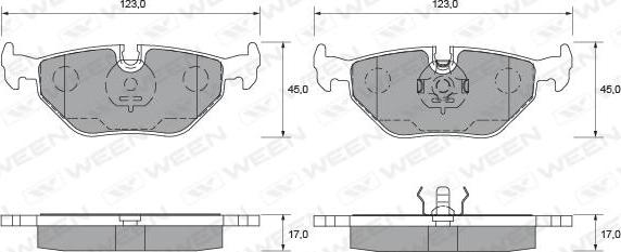 Ween 151-1644 - Brake Pad Set, disc brake www.autospares.lv