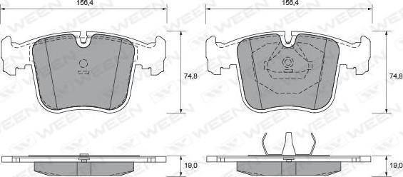 Ween 151-1650 - Brake Pad Set, disc brake www.autospares.lv