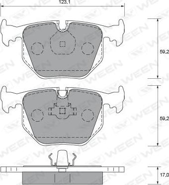 Ween 151-1652 - Brake Pad Set, disc brake www.autospares.lv