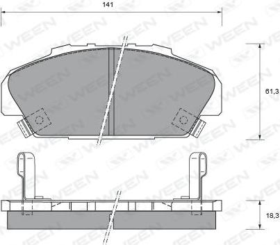 Ween 151-1663 - Brake Pad Set, disc brake www.autospares.lv