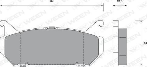 Ween 151-1667 - Bremžu uzliku kompl., Disku bremzes autospares.lv