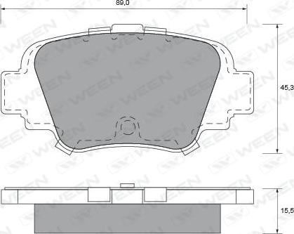 Ween 151-1605 - Bremžu uzliku kompl., Disku bremzes www.autospares.lv