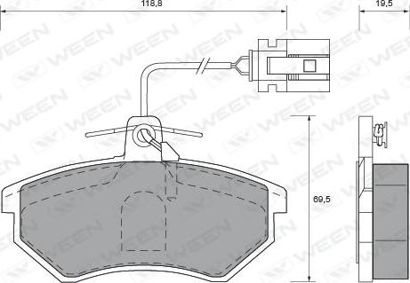 Ween 151-1601 - Тормозные колодки, дисковые, комплект www.autospares.lv