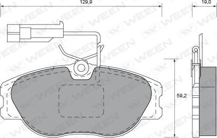 Ween 151-1602 - Brake Pad Set, disc brake www.autospares.lv