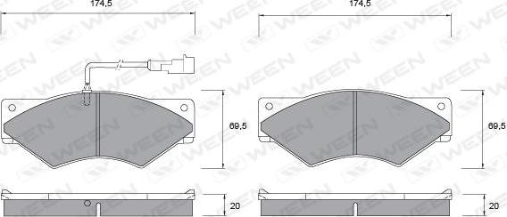 Ween 151-1050 - Bremžu uzliku kompl., Disku bremzes www.autospares.lv