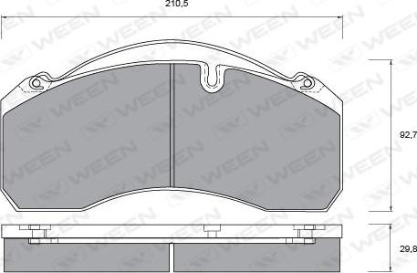 Ween 151-1060 - Bremžu uzliku kompl., Disku bremzes www.autospares.lv