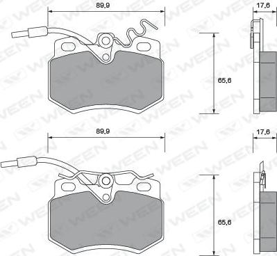 Ween 151-1008 - Bremžu uzliku kompl., Disku bremzes autospares.lv