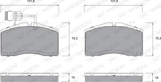 Ween 151-1036 - Bremžu uzliku kompl., Disku bremzes www.autospares.lv