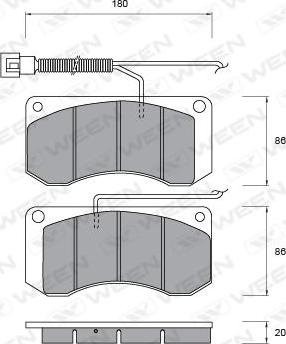 Ween 151-1038 - Brake Pad Set, disc brake www.autospares.lv