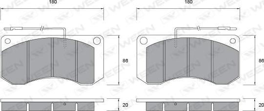 Ween 151-1037 - Brake Pad Set, disc brake www.autospares.lv