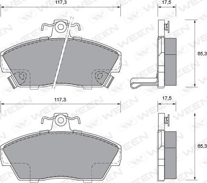 Ween 151-1026 - Bremžu uzliku kompl., Disku bremzes www.autospares.lv