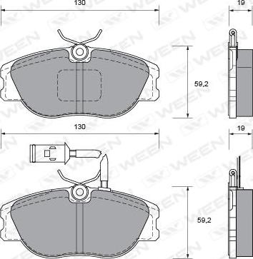 Ween 151-1021 - Bremžu uzliku kompl., Disku bremzes autospares.lv