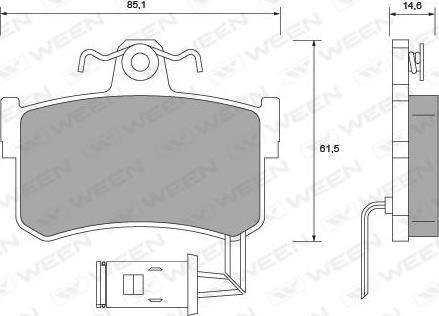 Ween 151-1022 - Bremžu uzliku kompl., Disku bremzes www.autospares.lv