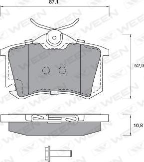 Ween 151-1195 - Brake Pad Set, disc brake www.autospares.lv