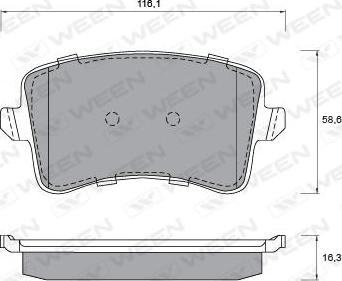 Ween 151-1198 - Тормозные колодки, дисковые, комплект www.autospares.lv