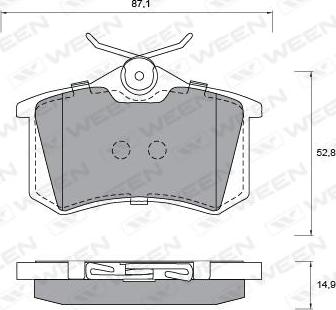 Ween 151-1197 - Bremžu uzliku kompl., Disku bremzes autospares.lv