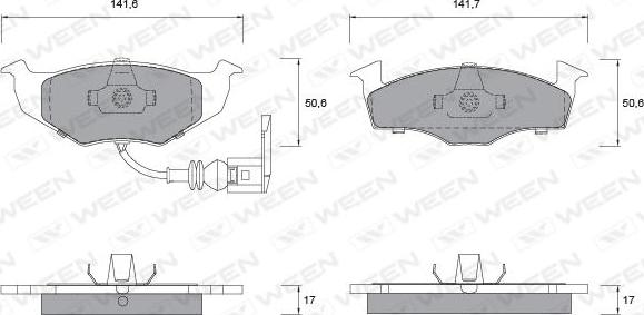 Ween 151-1144 - Bremžu uzliku kompl., Disku bremzes www.autospares.lv