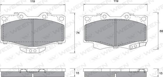 Ween 151-1145 - Bremžu uzliku kompl., Disku bremzes autospares.lv