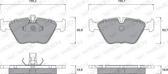 Ween 151-1140 - Bremžu uzliku kompl., Disku bremzes www.autospares.lv