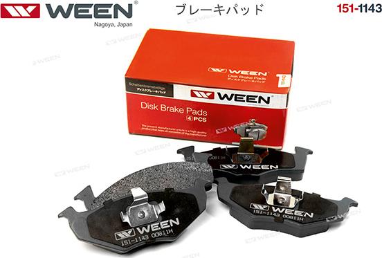 Ween 151-1143 - Brake Pad Set, disc brake www.autospares.lv