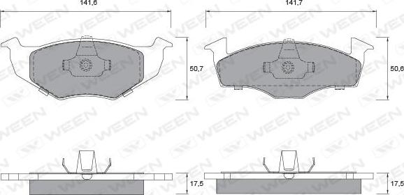 Ween 151-1143 - Тормозные колодки, дисковые, комплект www.autospares.lv