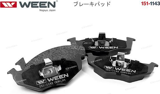 Ween 151-1143 - Brake Pad Set, disc brake www.autospares.lv