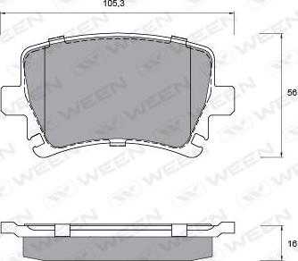 Ween 151-1147 - Bremžu uzliku kompl., Disku bremzes autospares.lv