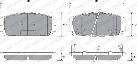 Ween 151-1158 - Тормозные колодки, дисковые, комплект www.autospares.lv