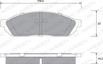 Ween 151-1165 - Bremžu uzliku kompl., Disku bremzes www.autospares.lv