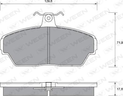 Ween 151-1101 - Тормозные колодки, дисковые, комплект www.autospares.lv