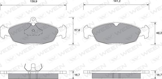 Ween 151-1108 - Brake Pad Set, disc brake www.autospares.lv