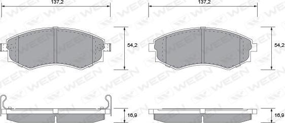 Ween 151-1119 - Тормозные колодки, дисковые, комплект www.autospares.lv